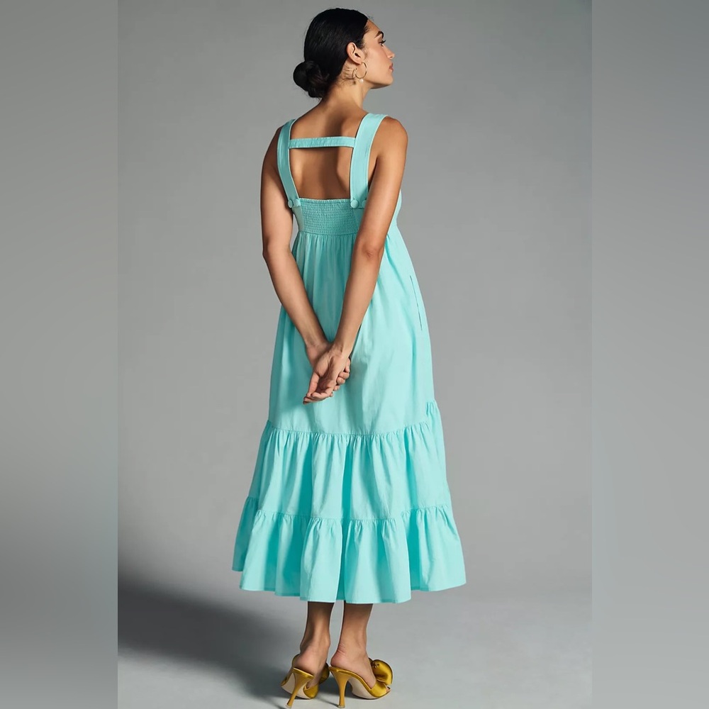 Anthropologie Blue Sleeveless Square Neck Sundress - Picture 2 of 6